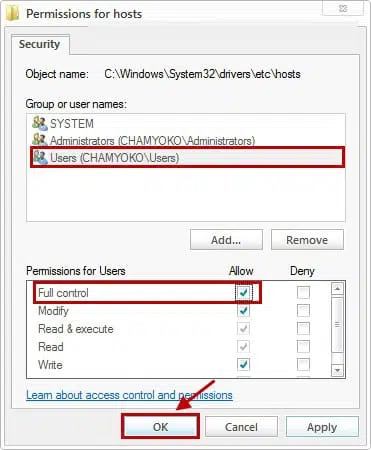 không lưu được file host 3
