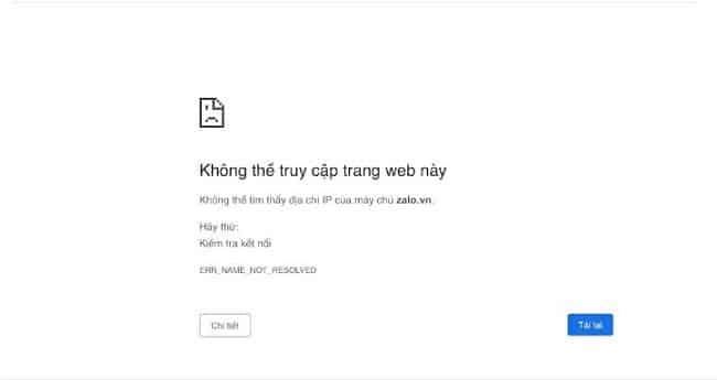 Lỗi không thể tìm thấy địa chỉ IP của máy chủ