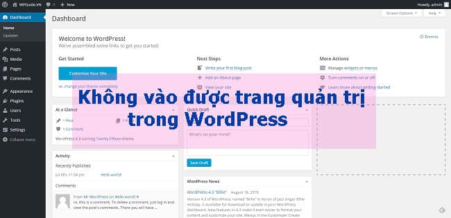 Không vào được trang quản trị WordPress phải làm thế nào?