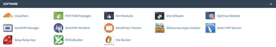 khu vực software cpanel