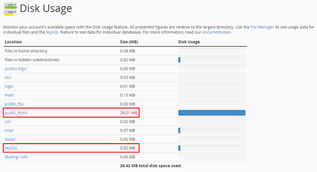 Kiểm tra dung lượng hosting 3