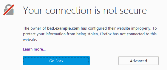 Sửa lỗi your connection is not secure firefox