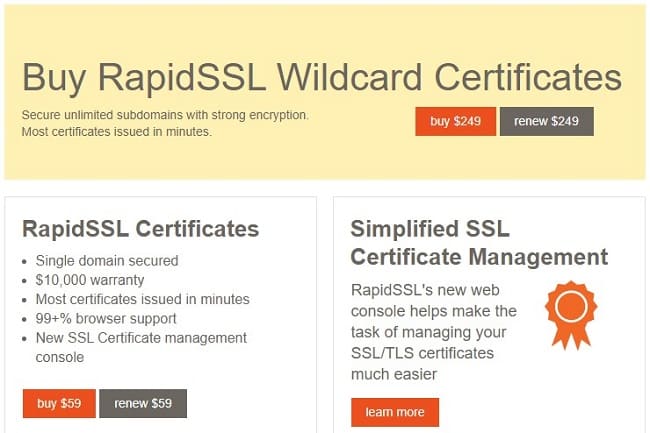 Lợi ích của Rapid SSL