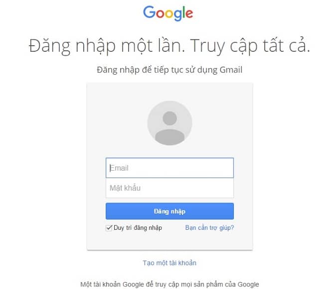 lựa chọn tài khoản gmail cần chặn gửi email