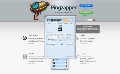 Phần mềm giảm Ping PingZapper