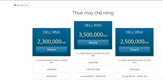 Quy trình đăng ký thuê máy chủ tại BKNS 2