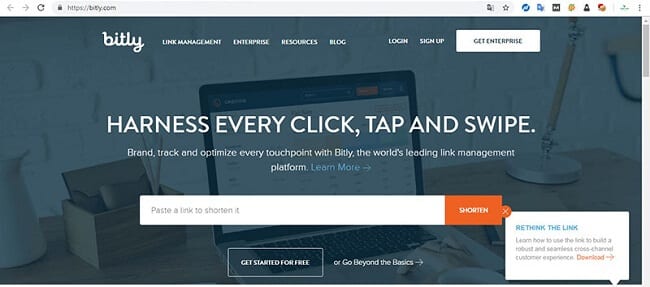 Rút gọn link bitly.com