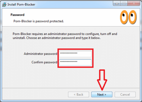 Sau khi thiết lập mật khẩu, xác nhận bạn chọn Next