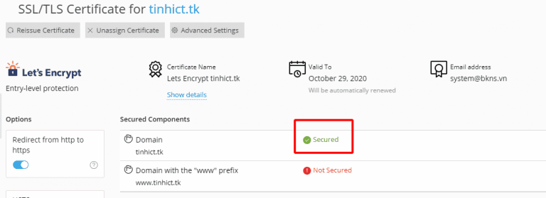 Hướng dẫn cài đặt SSL miễn phí cho hosting Plesk Windows.