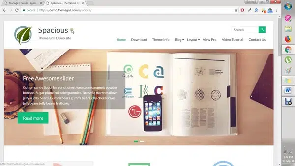 Spacious là một Theme giúp bố trí website gọn gàng và tối giản