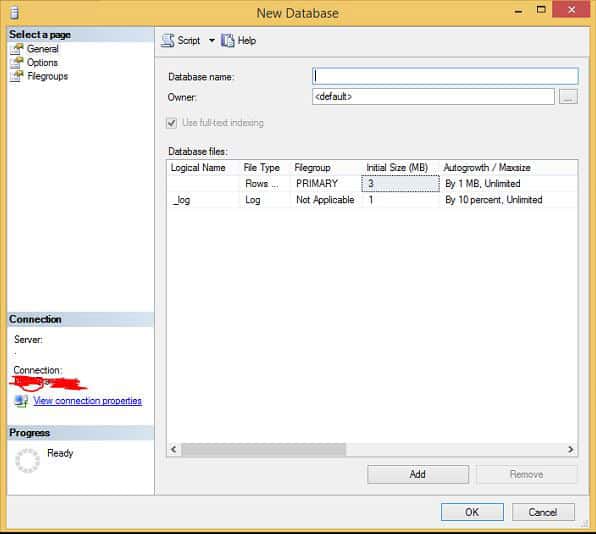 Tạo Database trong SQL với Management Studio