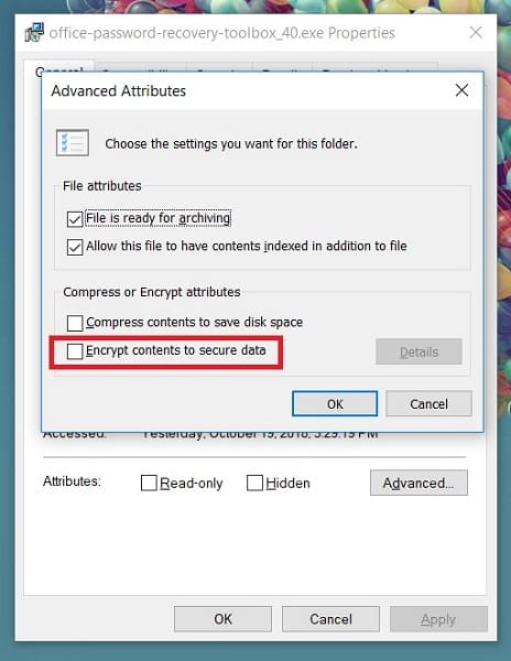 Tắt mã hoá dữ liệu để sửa lỗi lỗi access is denied win 10 1 