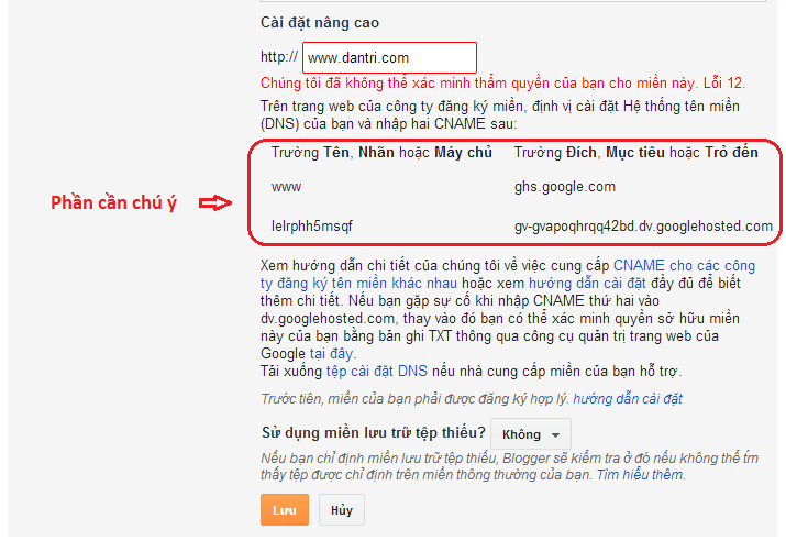 Hướng dẫn cách trỏ tên miền riêng cho Blogspot - Blogger