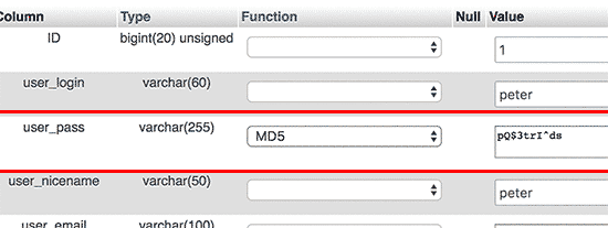 Thay đổi mật khẩu wordpress từ database 4