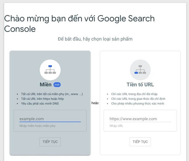 Tiến hành khai báo website lên Google 1