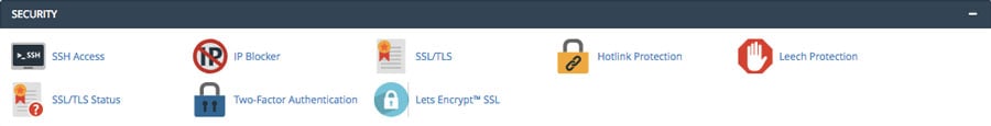 tính năng securty của cpanel