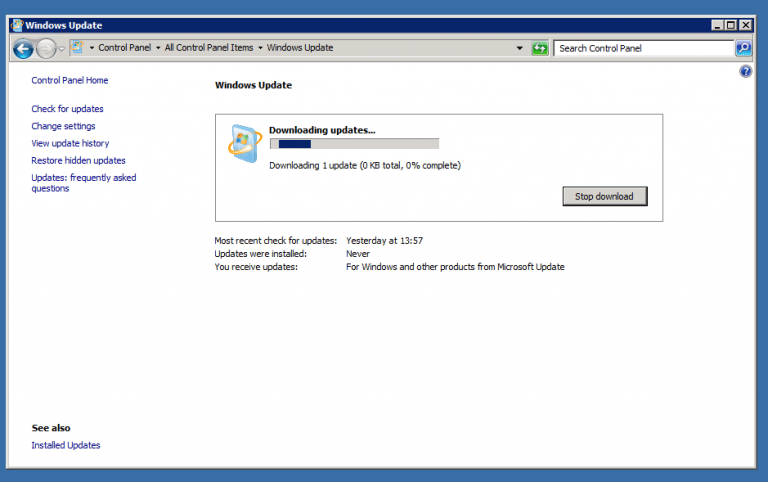 Hướng dẫn update Windows Sever 2008 R2, 2012