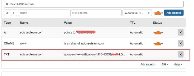 Xác minh bằng DNS tên miền 1