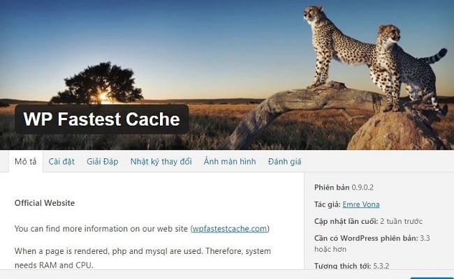 Xóa Cache WordPress trên WP Fastest Cache