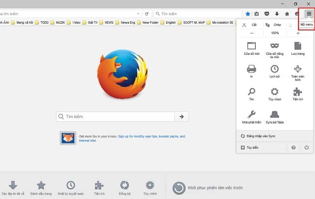 Xoá lịch sử duyệt web trên Firefox