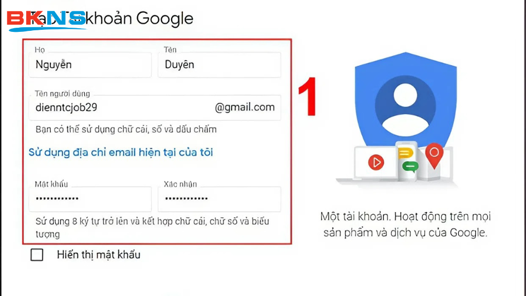 Đăng ký tài khoản email