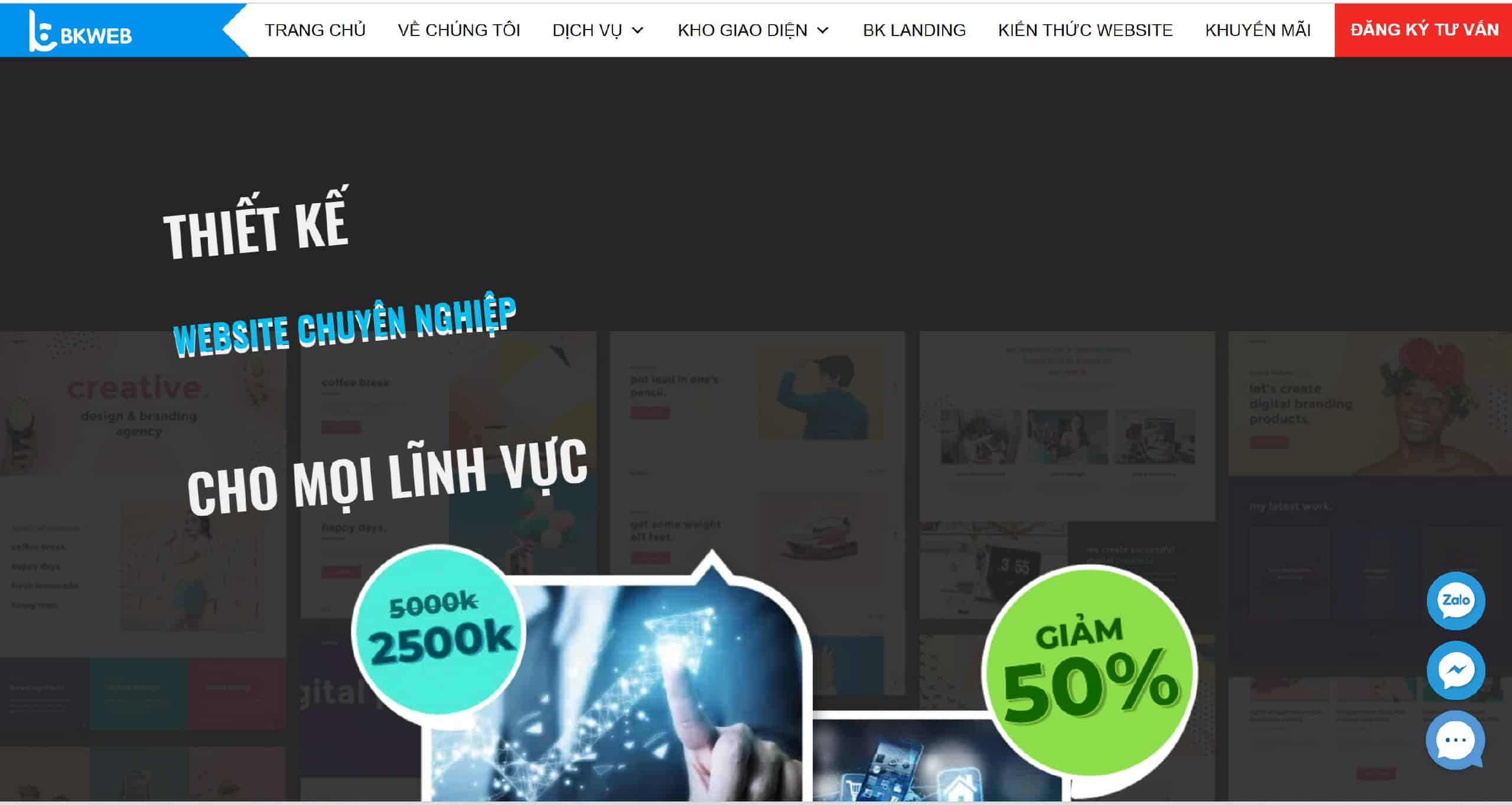 Đơn vị cung cấp dịch vụ thiết kế giao diện web - BKWeb