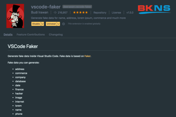 vscode Faker