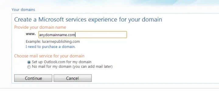 Tạo email theo tên miền riêng bằng hotmail