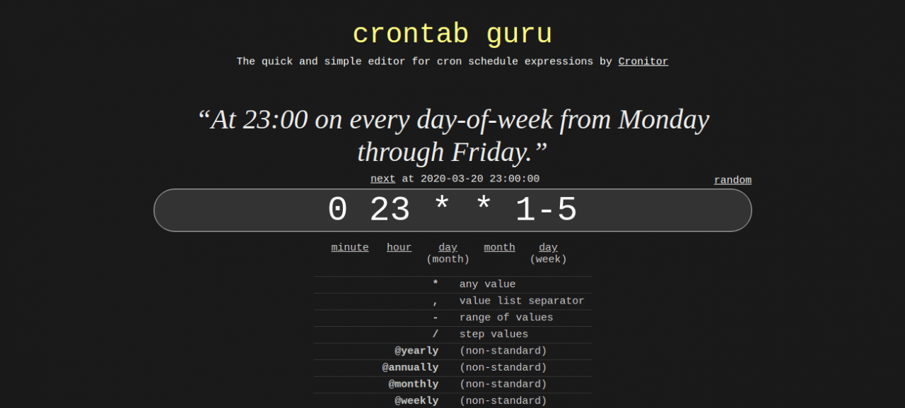 Truy cập Crontab Guru để có những lệnh siêu nhanh