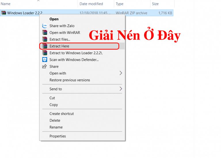 Giải nén file 