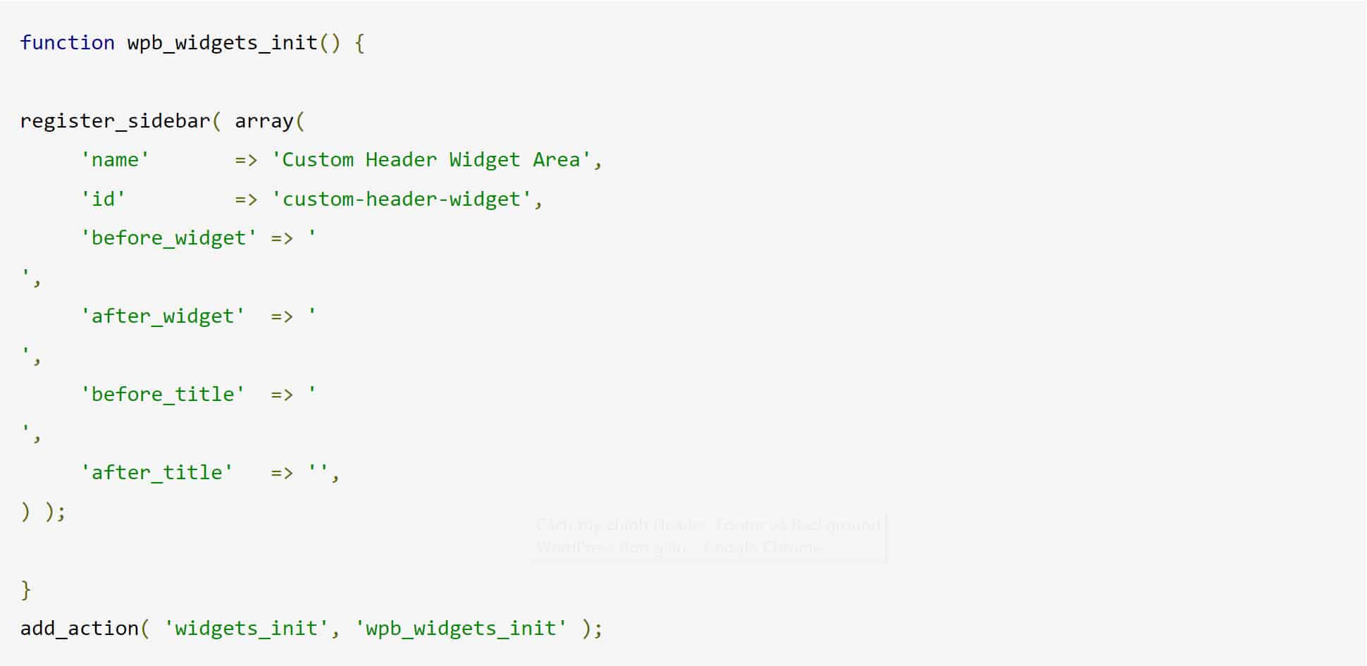 code thêm widget cho header