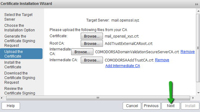 Upload SSL