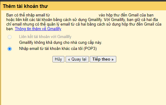 thêm tài khoản thư