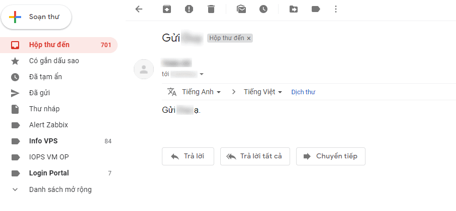 bước kiểm tra forward email