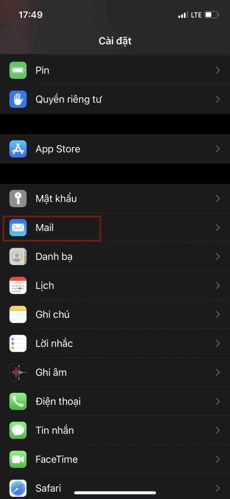 cài đặt mail trên ios