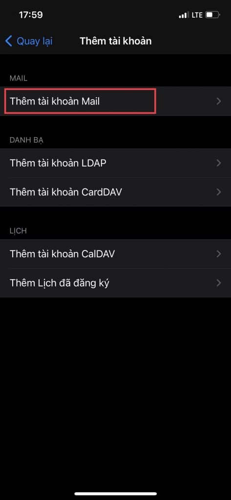 Bạn thêm tài khoản email mới