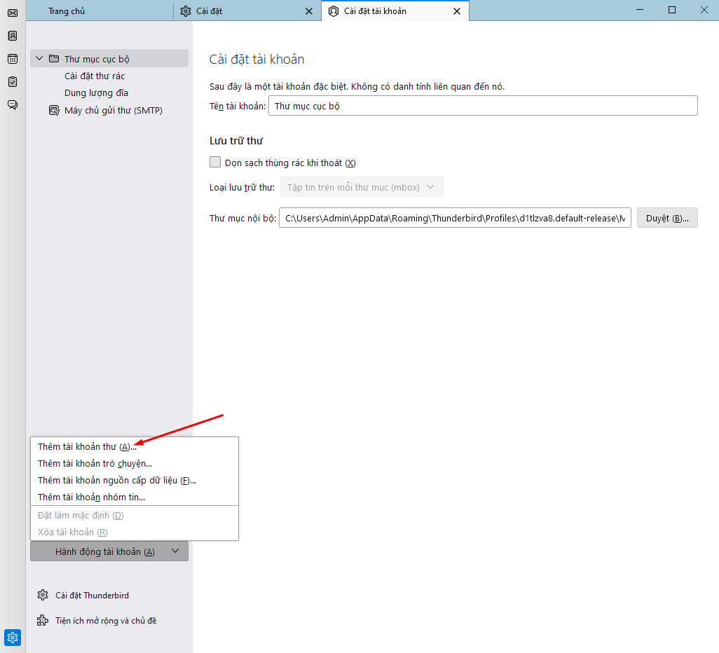 cài email theo tên miền
