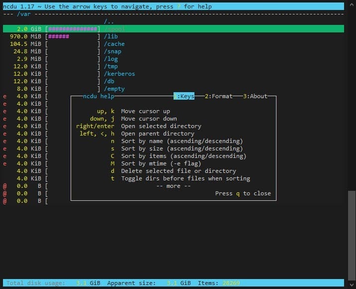 Chi tiết lệnh điều khiển của NCDU
