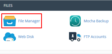 đăng nhập và tìm File Manager