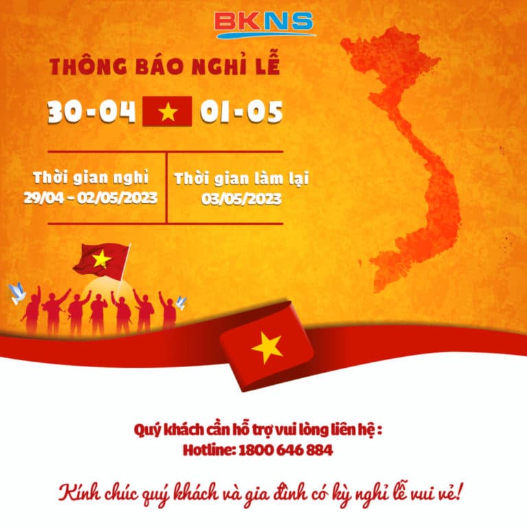 BKWEB THÔNG BÁO LỊCH NGHỈ LỄ 30/04 & 1/5 NĂM 2023