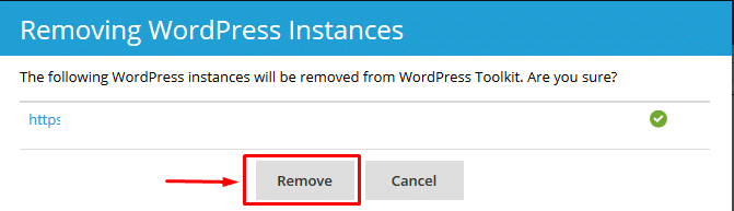 Chọn remove để xỏa bỏ