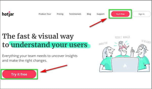 Cách đăng ký Hotjar khá đơn giản