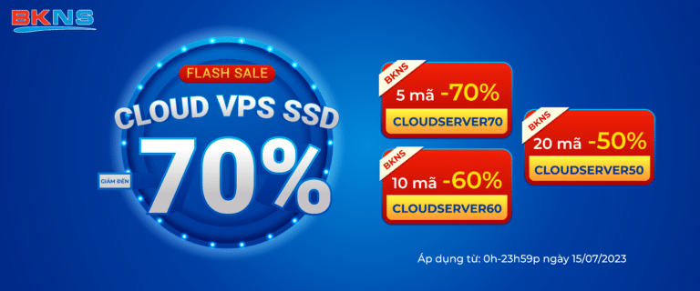 FLASHSALE CLOUD VPS SSD 70% CHỈ CÒN 49.5K/THÁNG
