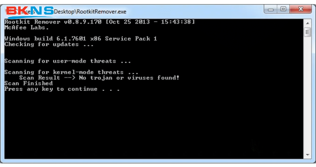McAfee Rootkit Remover