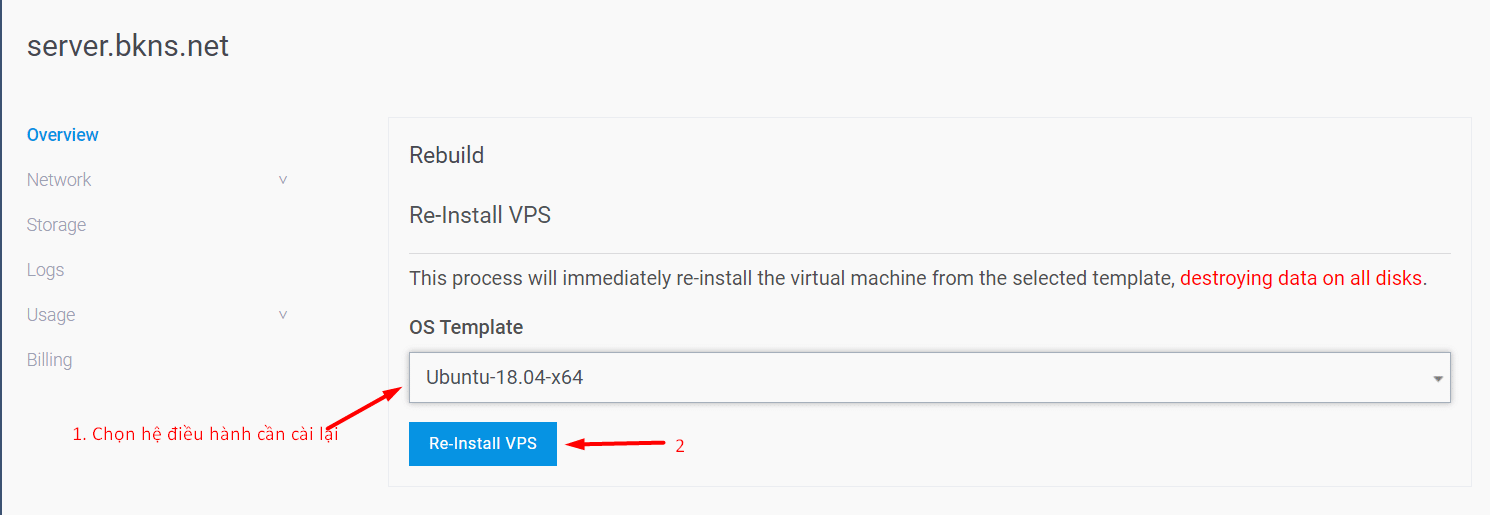 Hướng dẫn cài lại VPS4