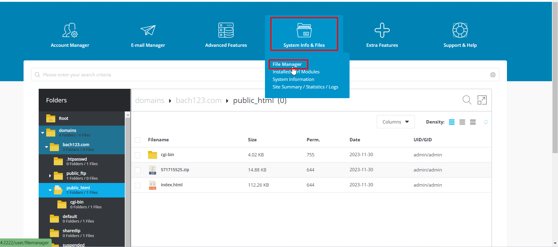 Hướng dẫn nén và giải nén File trên Direct Admin