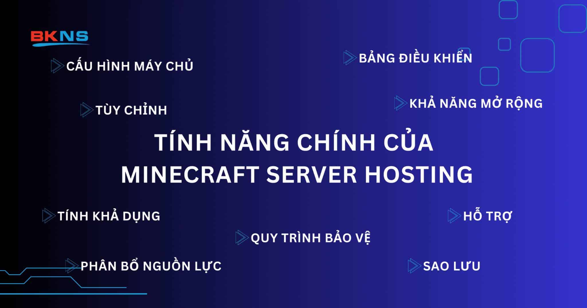 Tính năng chính của Minecraft Server Hosting
