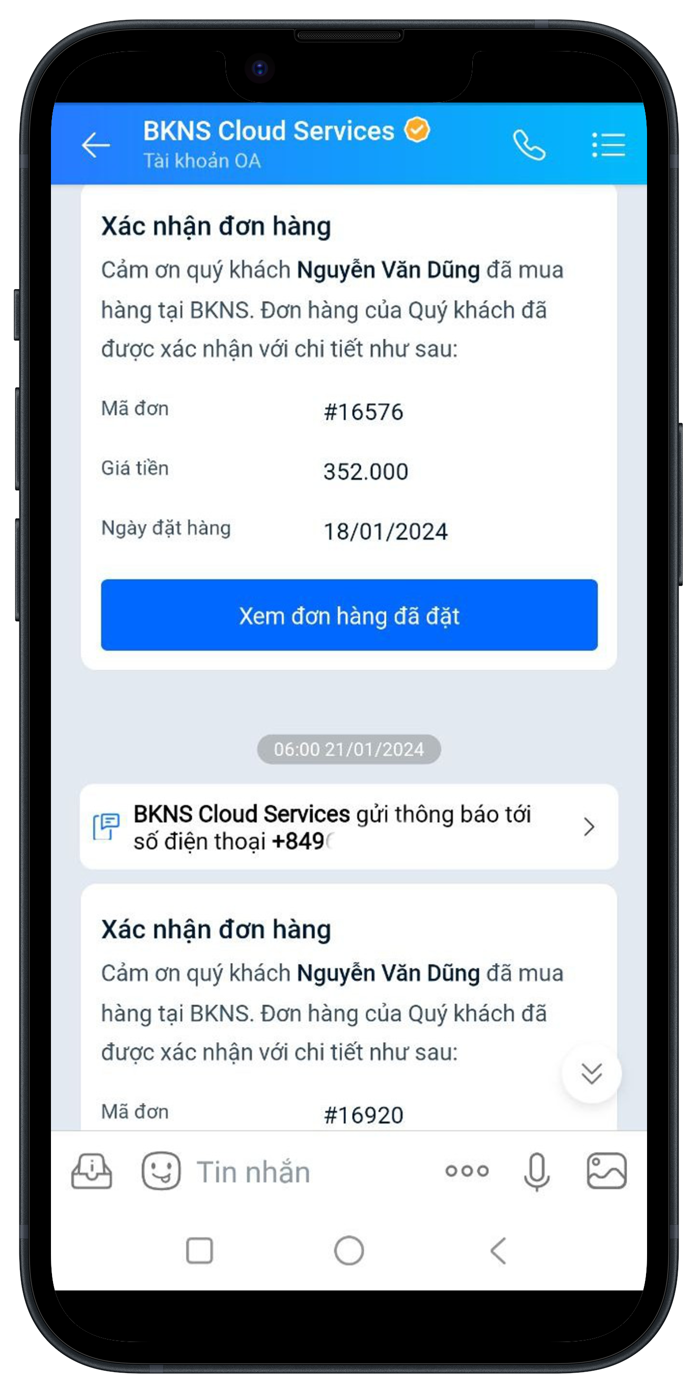 BKNS triển khai tích hợp thông báo ZNS