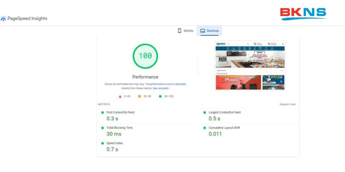 Hiệu suất tải trang web