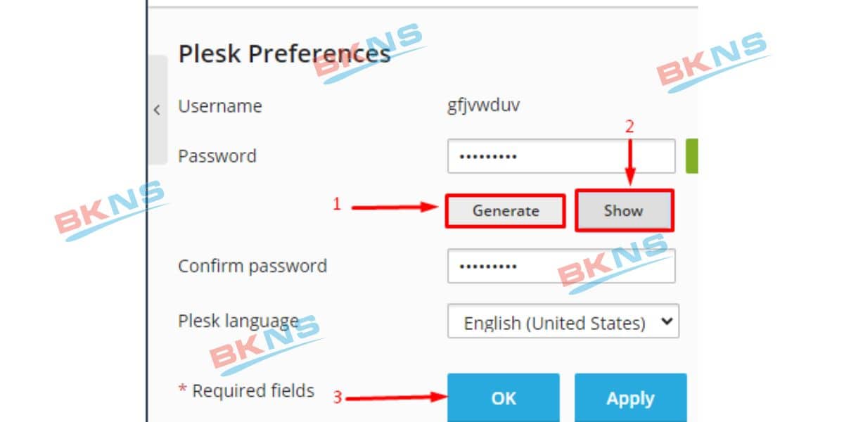 Tạo password và đăng nhập lại